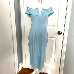 WOMEN CLASSIC OFF SHOULDER KNEE LENGTH PENCIL DRESS SIZE MEDIUM